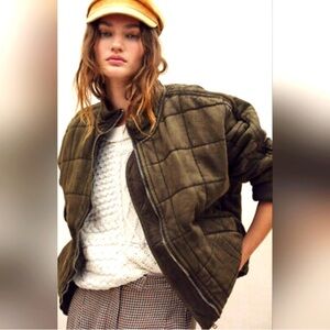 Free people Olive Quilted Women's Jacket